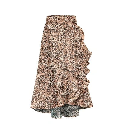Shop Johanna Ortiz Cynical Attitude Jacquard Wrap Skirt In Brown