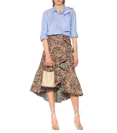 Shop Johanna Ortiz Cynical Attitude Jacquard Wrap Skirt In Brown