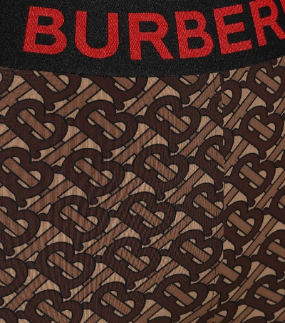 Shop Burberry Monogram Stretch-jersey Leggings In Brown