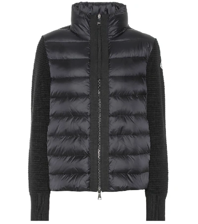 Shop Moncler Wool And Down Jacket In Black