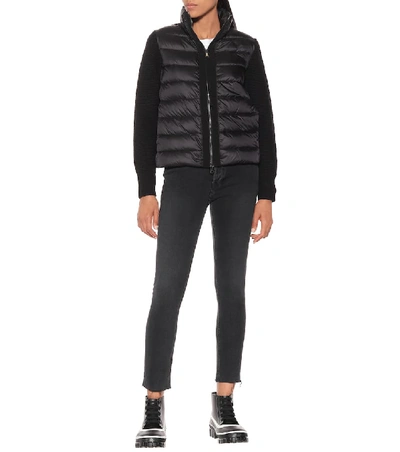 Shop Moncler Wool And Down Jacket In Black