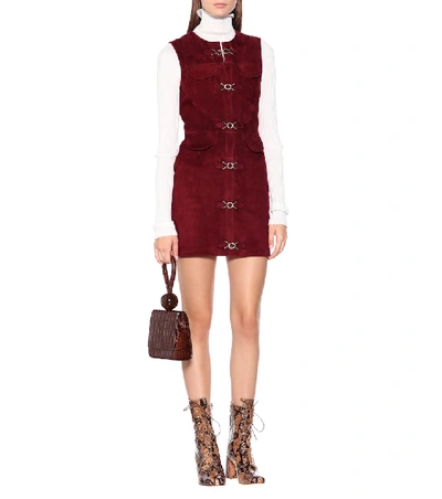 Shop Alexa Chung Suede Dress In Red