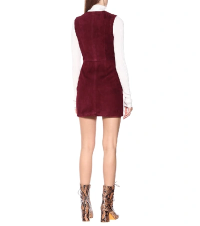Shop Alexa Chung Suede Dress In Red