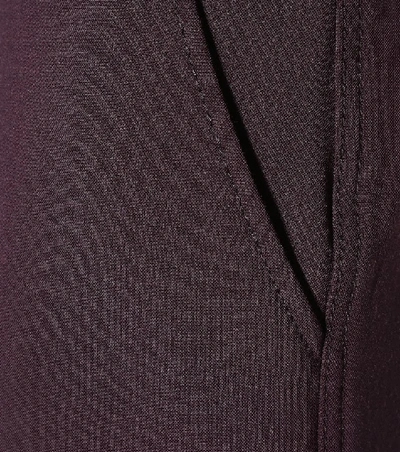 Shop Victoria Victoria Beckham Wool-blend Straight-leg Pants In Purple