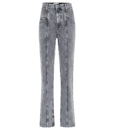 Shop Isabel Marant Étoile Henoya High-rise Straight Jeans In Grey
