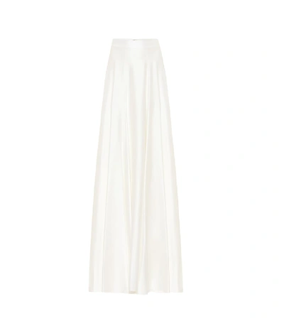 Shop Max Mara Mentana Satin Bridal Maxi Skirt In White