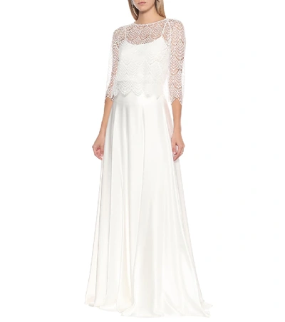 Shop Max Mara Mentana Satin Bridal Maxi Skirt In White