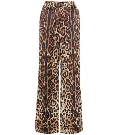 Shop Dolce & Gabbana Leopard-print Silk Pants In Leo New