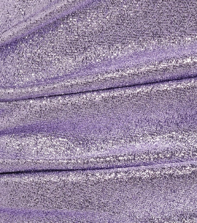 Rabanne Metallic T-shirt Midi Dress In Purple