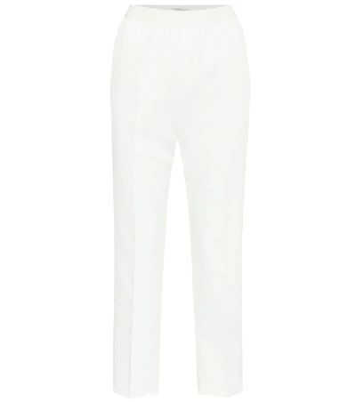 Shop Agnona High-rise Straight Twill Pants In White