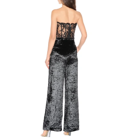 Shop Proenza Schouler Crushed Velvet Wide-leg Pants In Black