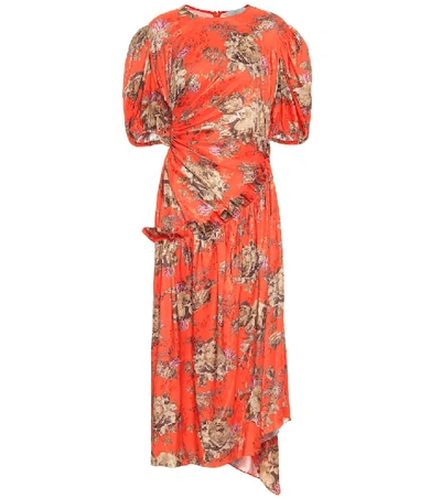Shop Preen By Thornton Bregazzi Ophelie Floral Jacquard Dress In Red