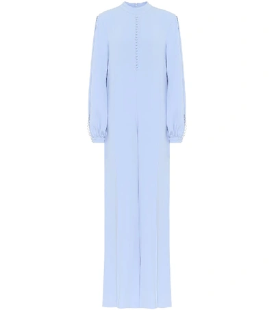 Shop Costarellos Ristina Crêpe Jumpsuit In Blue