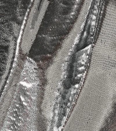 Shop Isabel Marant Kira Metallic Silk-blend Shorts In Silver