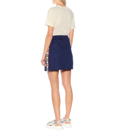 Shop Gucci Logo-taped Skirt In Blue