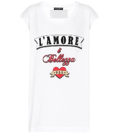 Shop Dolce & Gabbana Cotton Tank Top In White