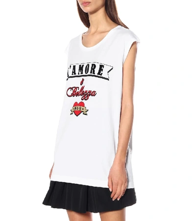 Shop Dolce & Gabbana Cotton Tank Top In White