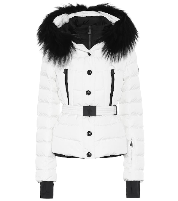 white coat with black fur hood