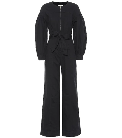 Shop Ulla Johnson Akiba Wide-leg Denim Jumpsuit In Black