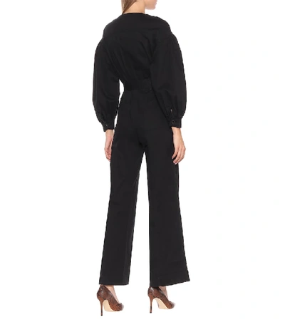 Shop Ulla Johnson Akiba Wide-leg Denim Jumpsuit In Black