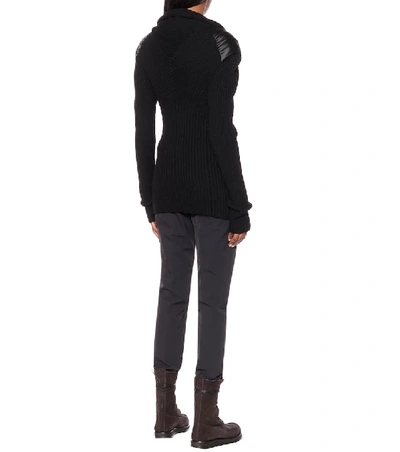 Shop Bottega Veneta Embellished Stretch-wool Sweater In Black