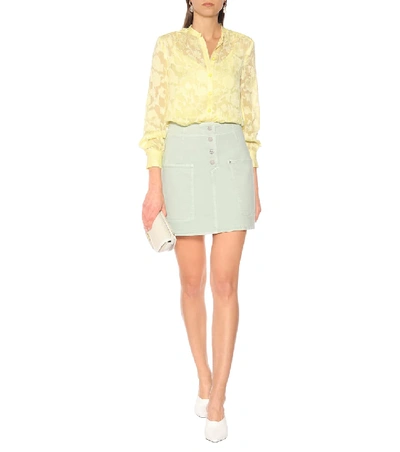 Shop Baum Und Pferdgarten Shannon Stretch Denim Miniskirt In Green