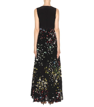 Shop Chloé Fil Coupé Silk Maxi Dress In Black