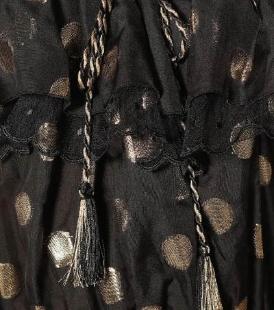 Shop Dundas Polka-dot Silk-chiffon Dress In Black