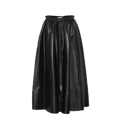 Shop Givenchy Leather Maxi Skirt In Black