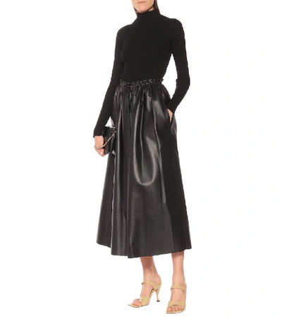 Shop Givenchy Leather Maxi Skirt In Black