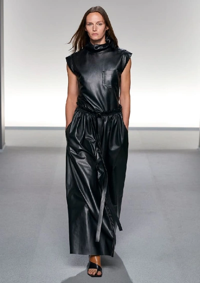 Shop Givenchy Leather Maxi Skirt In Black