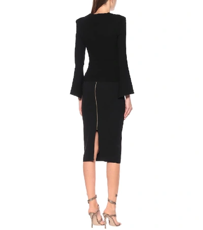 Shop Roland Mouret Noto Wool-crêpe Jacket In Black