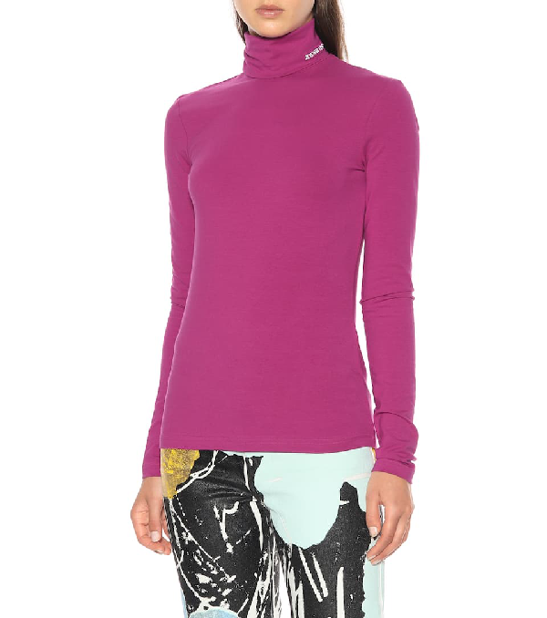 Calvin Klein 205w39nyc Stretch-cotton Turtleneck Top In Pink | ModeSens
