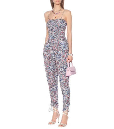 Shop Isabel Marant Serido Floral Stretch-jersey Pants In Blue