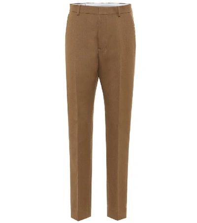 Shop Ami Alexandre Mattiussi High-rise Straight Wool Pants In Brown