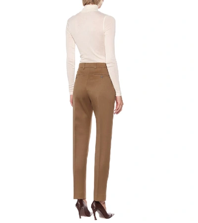 Shop Ami Alexandre Mattiussi High-rise Straight Wool Pants In Brown