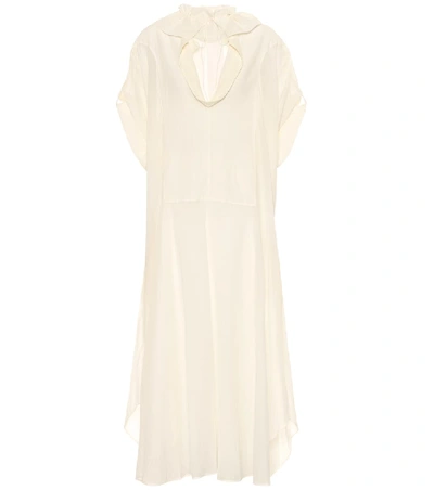 Shop Jil Sander Cotton And Silk Dress In White