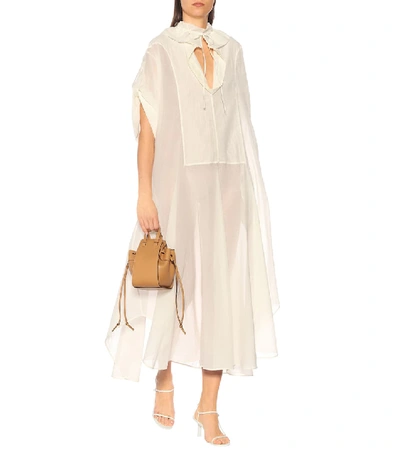 Shop Jil Sander Cotton And Silk Dress In White