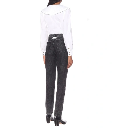 Shop Ganni High-rise Straight Jeans In Black