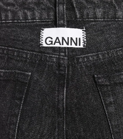 Shop Ganni High-rise Straight Jeans In Black