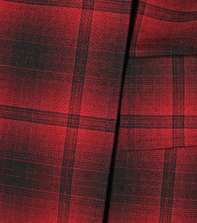 Shop Balenciaga Hourglass Checked Blazer In Red