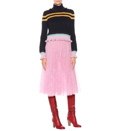 Shop Valentino Tulle Skirt In Pink