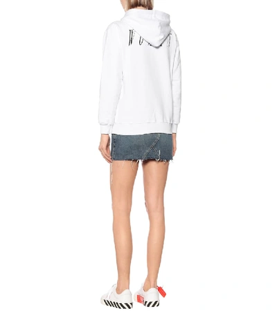 Shop Off-white Cotton-jersey Hoodie In White