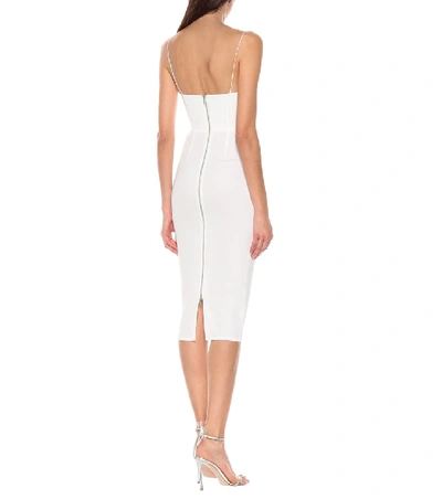 Shop Alex Perry Lee Stretch-crêpe Midi Dress In White