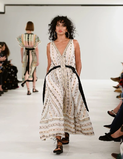 Shop Temperley London Spirit Embroidered Maxi Dress In White