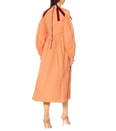 Shop Roksanda Cotton Midi Dress In Orange