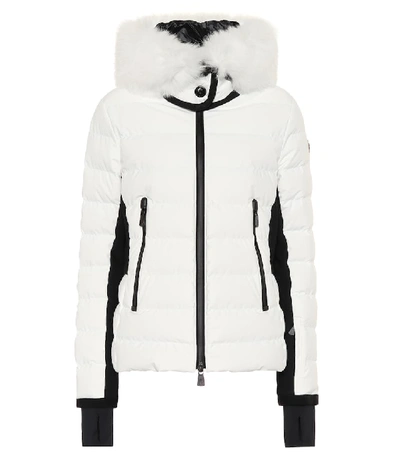 Shop Moncler Lamoura Fur-trimmed Down Jacket In White