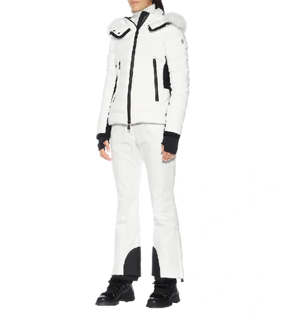 Shop Moncler Lamoura Fur-trimmed Down Jacket In White