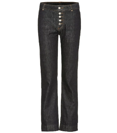 Shop Alexa Chung Tokyo High-waisted Cropped Jeans In Blue