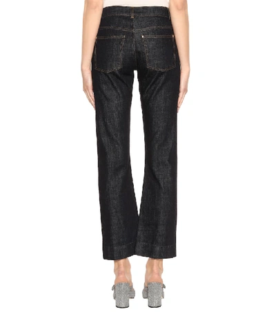 Shop Alexa Chung Tokyo High-waisted Cropped Jeans In Blue